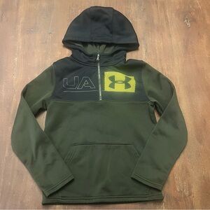 Youth Under Armour Black and Olive Green Pullover